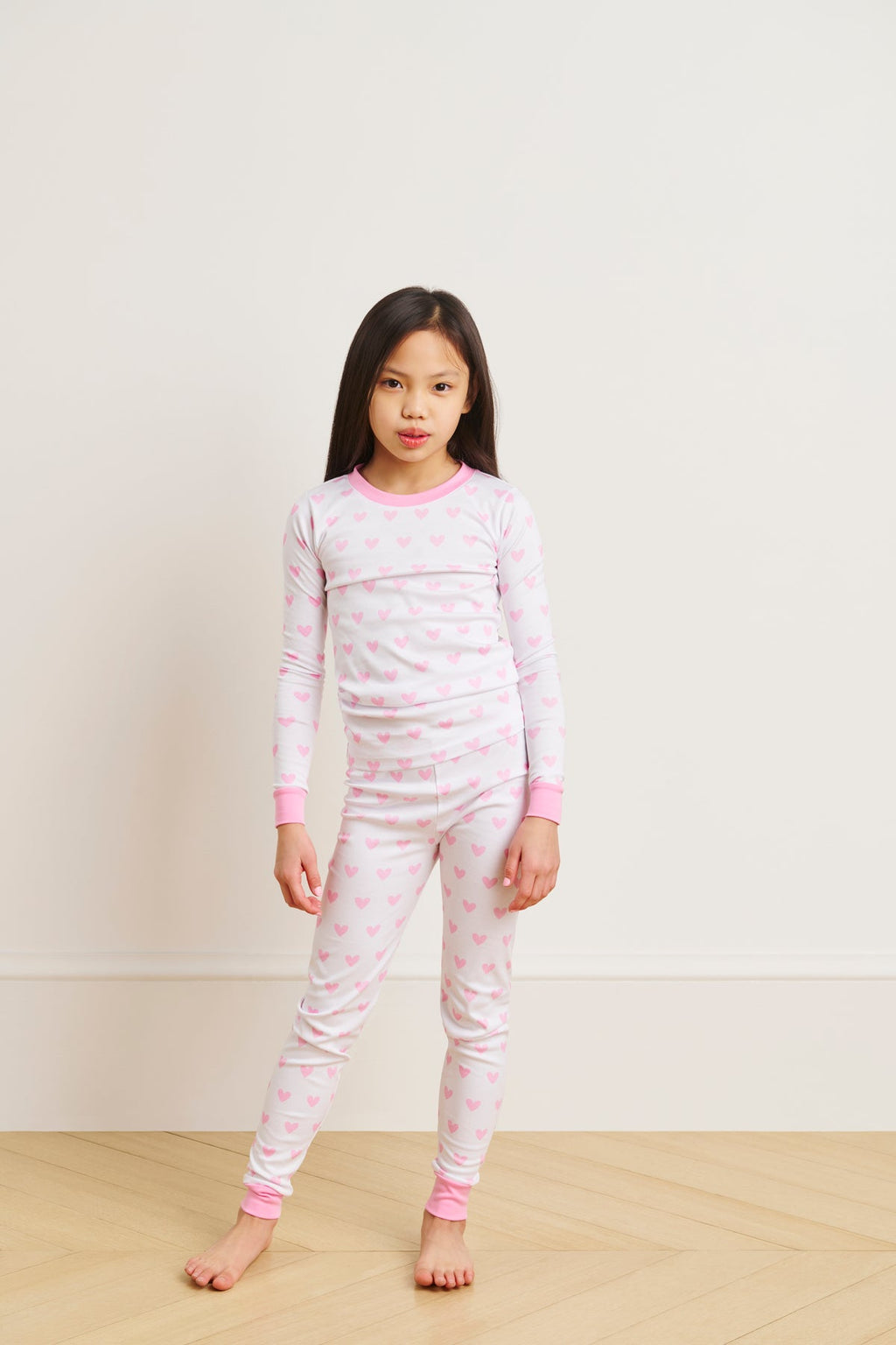 Kids Long-Long Set in Darling Pink Heart