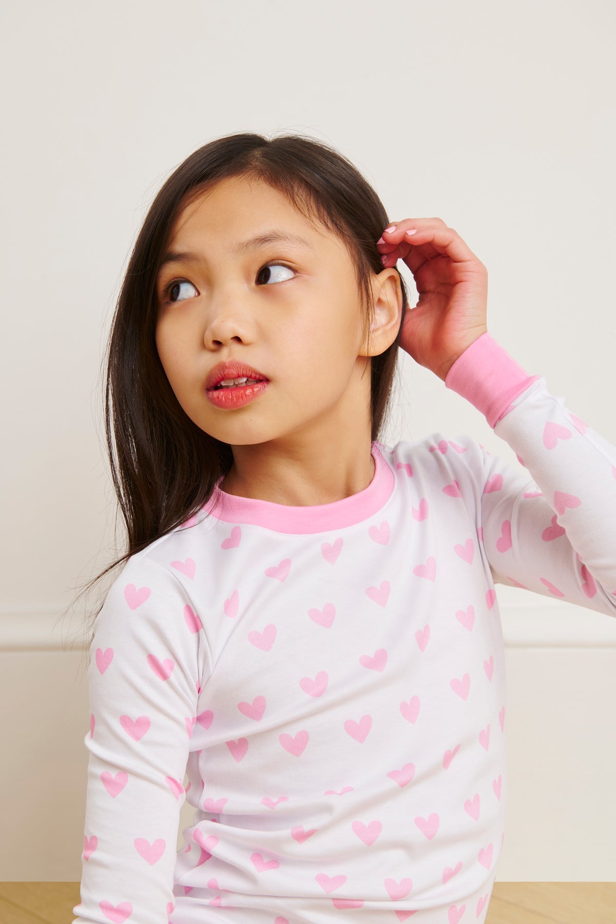 Kids Long-Long Set in Darling Pink Heart