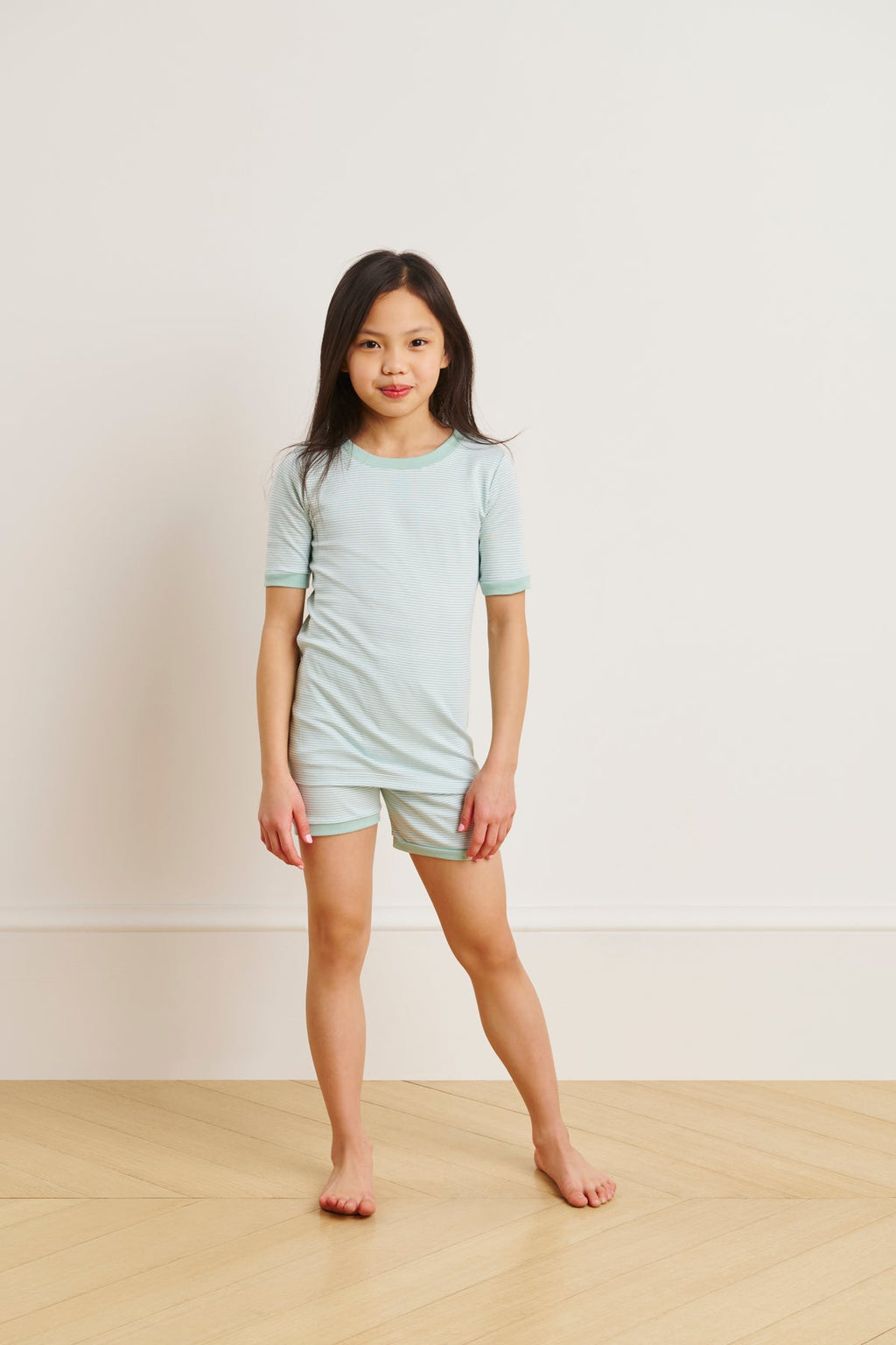 Kids Shorts Set in Parisian Green