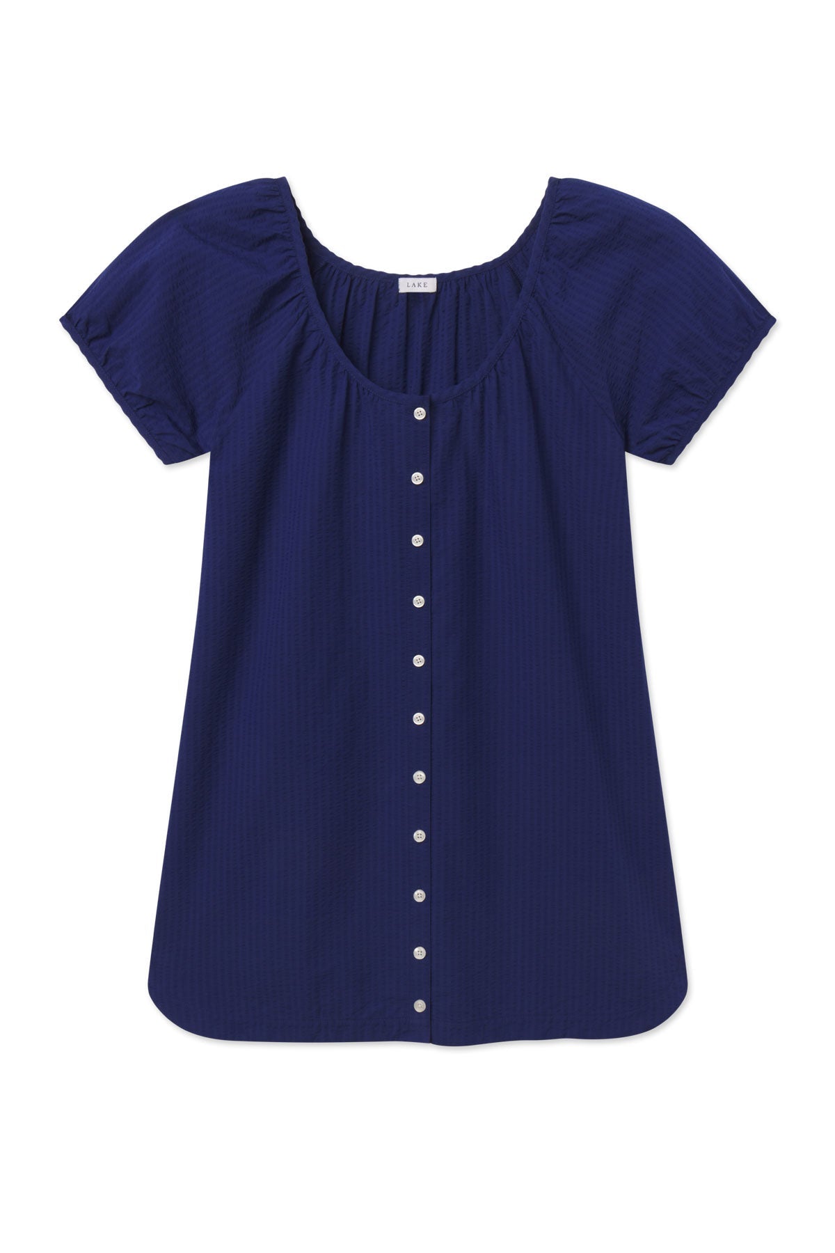 Charlie Nightgown in Blue Depths Seersucker