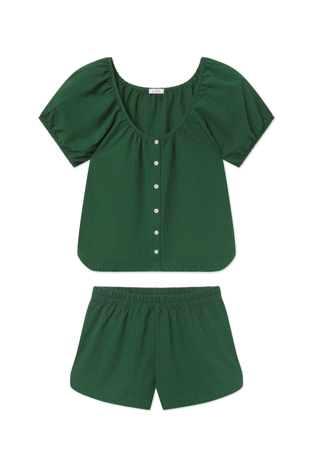 Charlie Shorts Set in Eden Seersucker