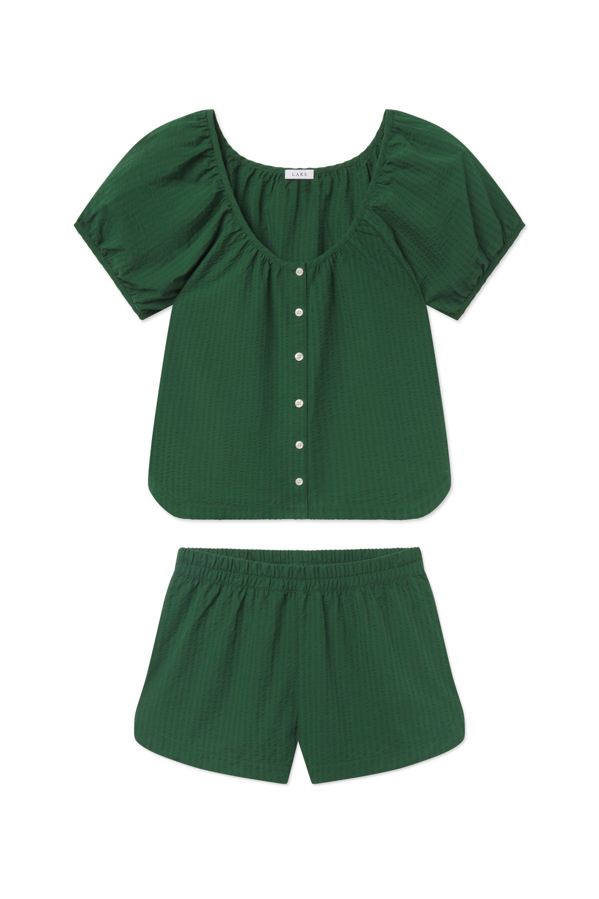 Charlie Shorts Set in Eden Seersucker
