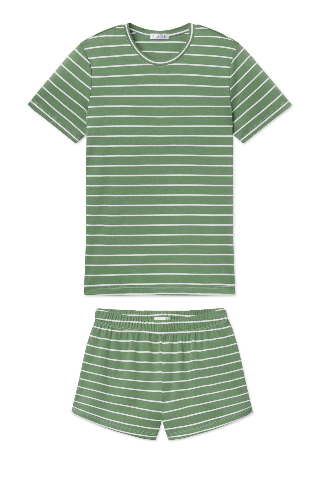 Pima Crew Shorts Set in Comfrey Club Stripe