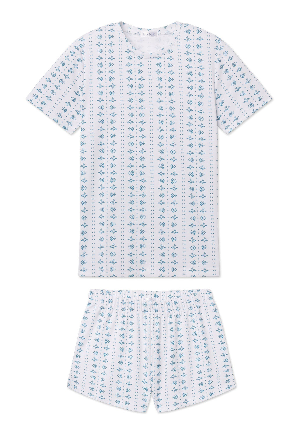 Pima Crew Shorts Set in Haven Blue Garden Arbor