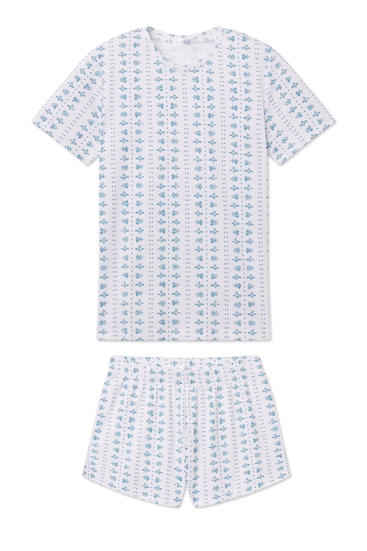 Pima Crew Shorts Set in Haven Blue Garden Arbor