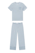 Pima Crew Wide Leg Pajama Set in Mixed Seabrook Stripe