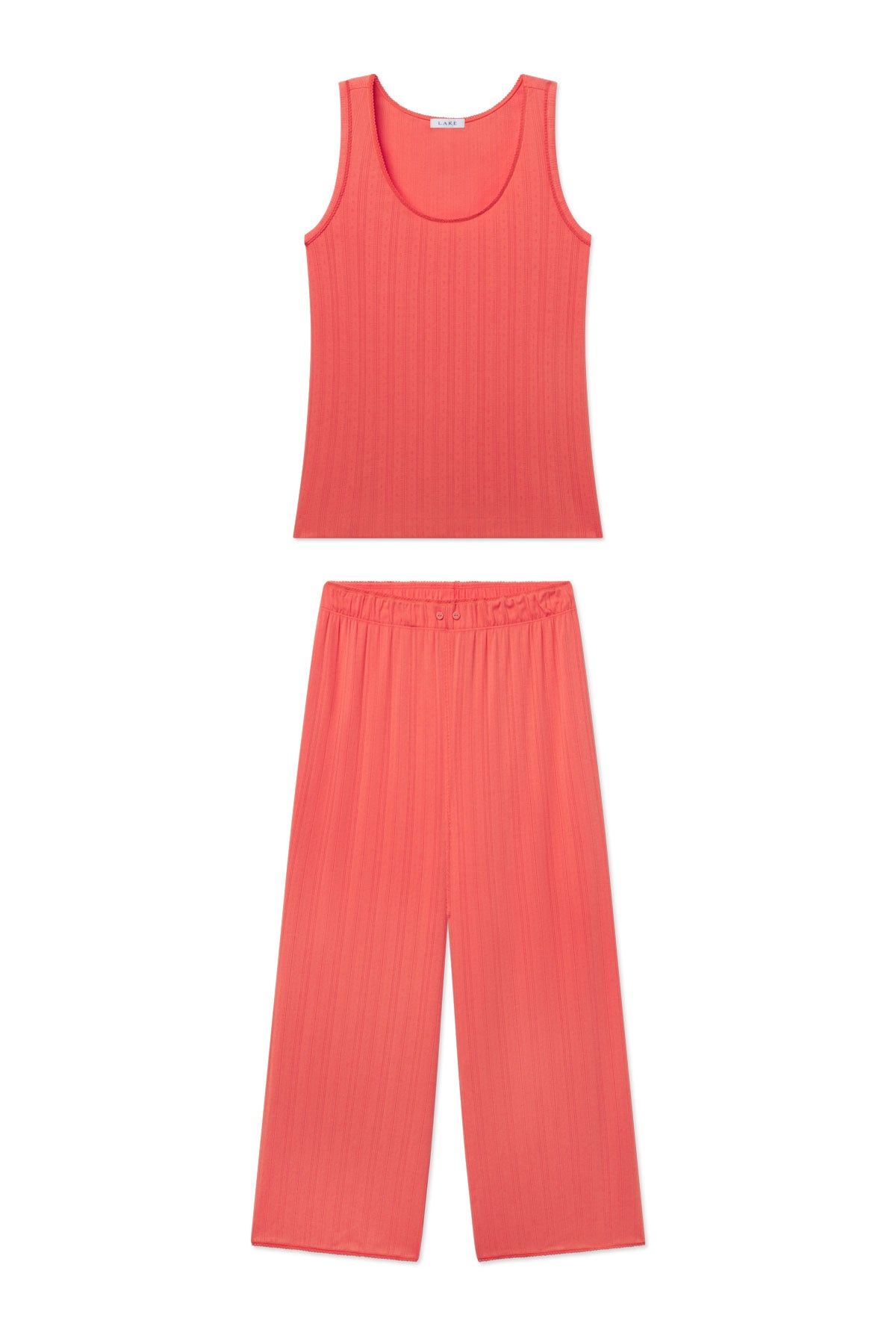Pointelle Tank-Long Set in Terrace
