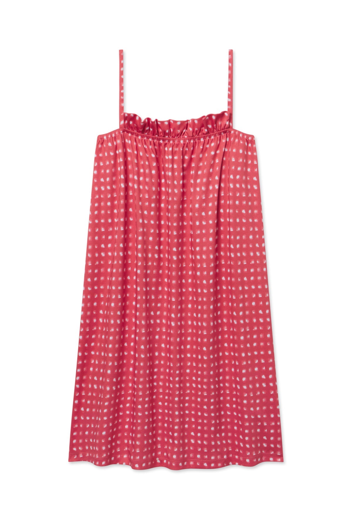 Pima Ruffle Nightgown in Terrace Brushed Check