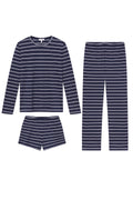 Pima Crew Long Sleeve Bundle in English Navy Tidal Stripe