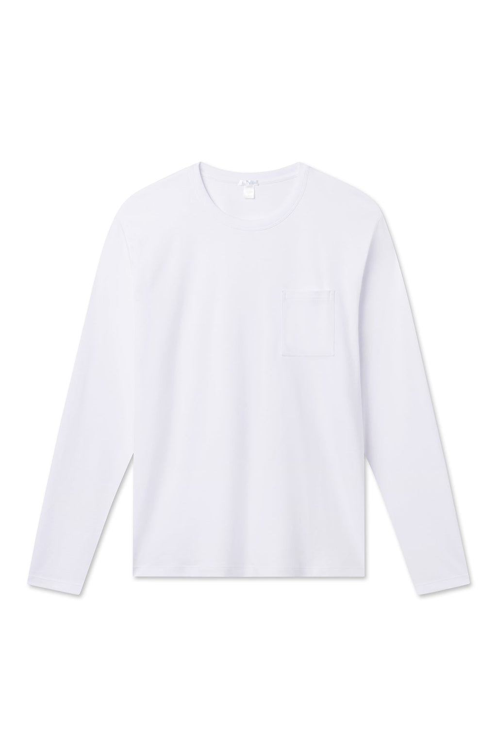 Men's Long Sleeve Pima Pocket Tee in White