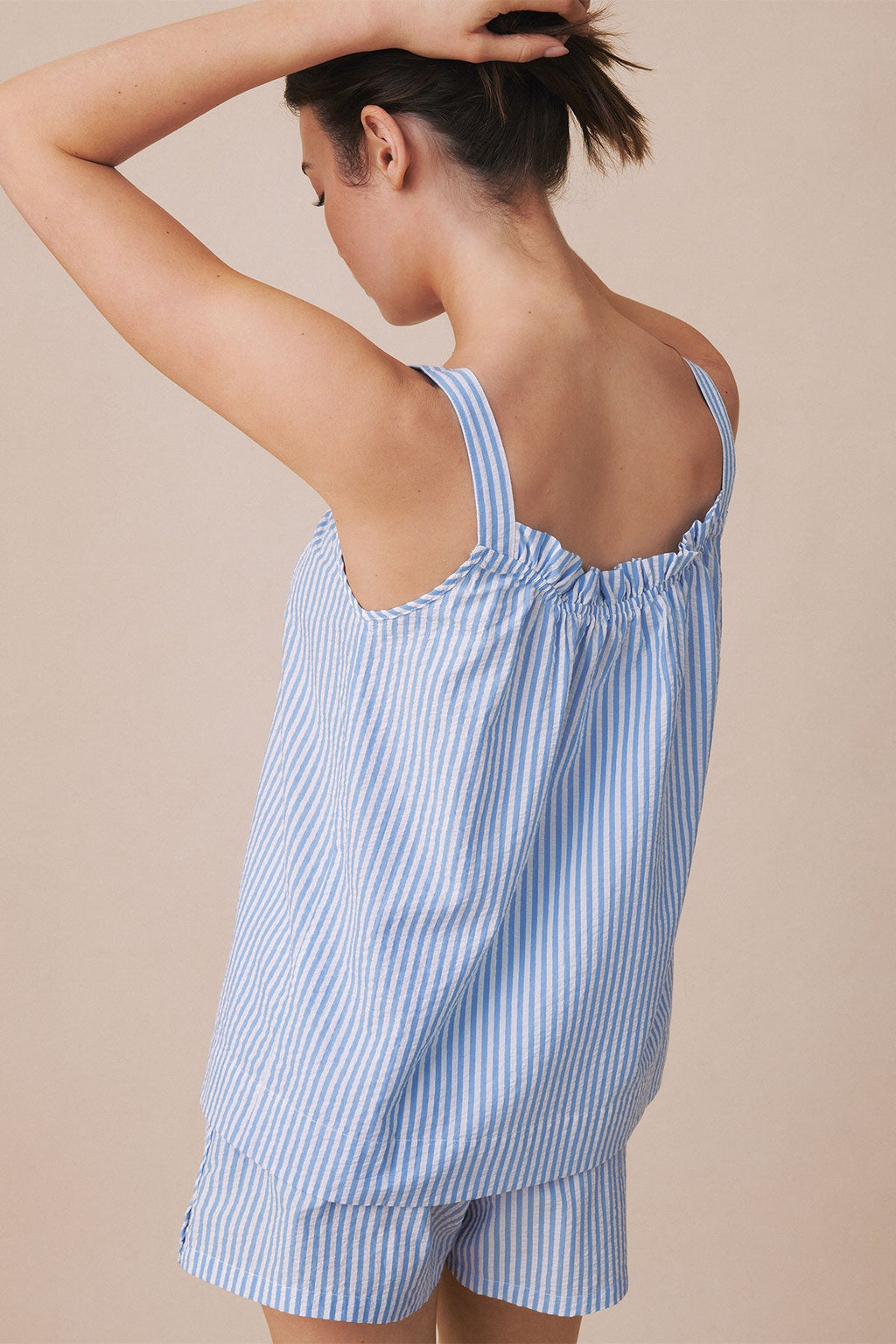 Alice Shorts Set in Blue Seersucker