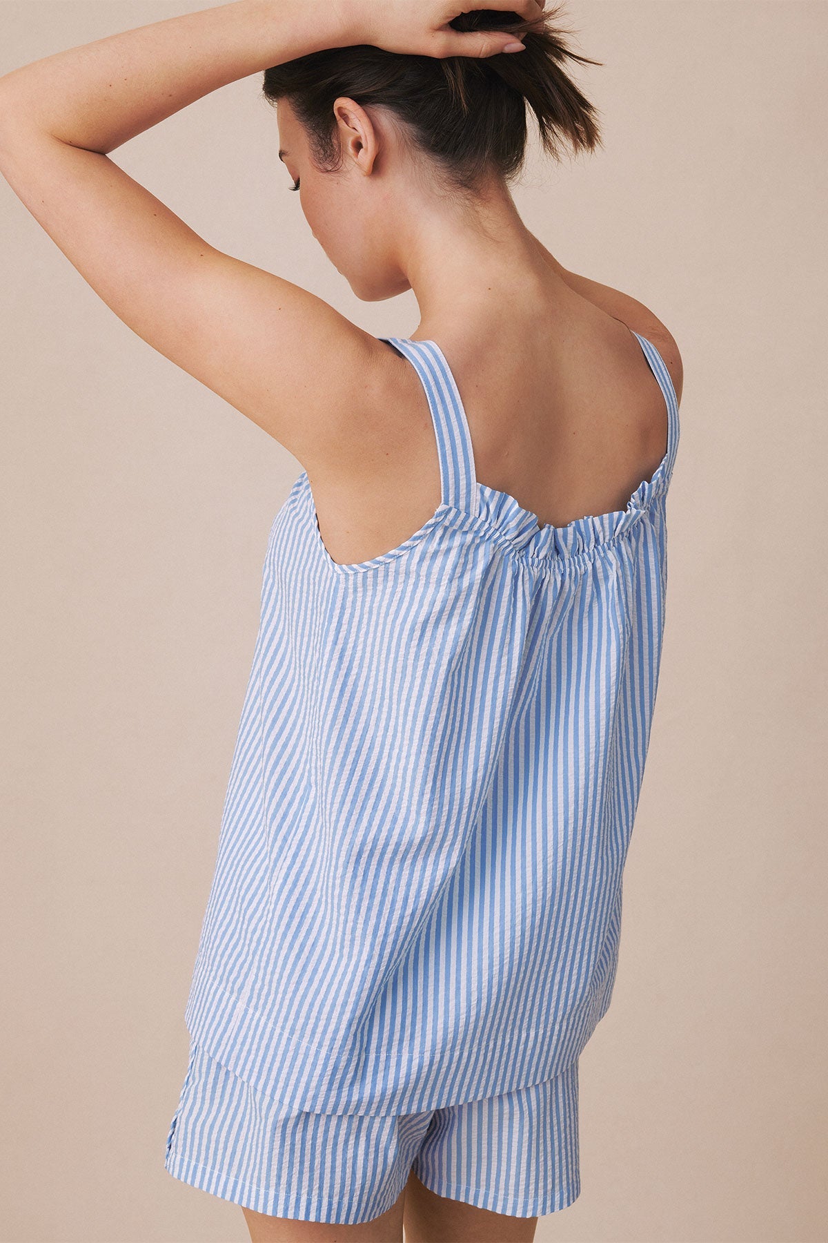 Alice Shorts Set in Blue Seersucker
