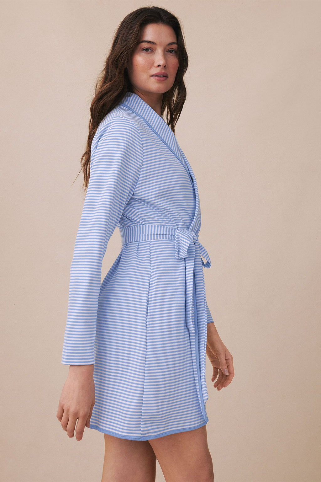 Pima Short Robe in Hydrangea