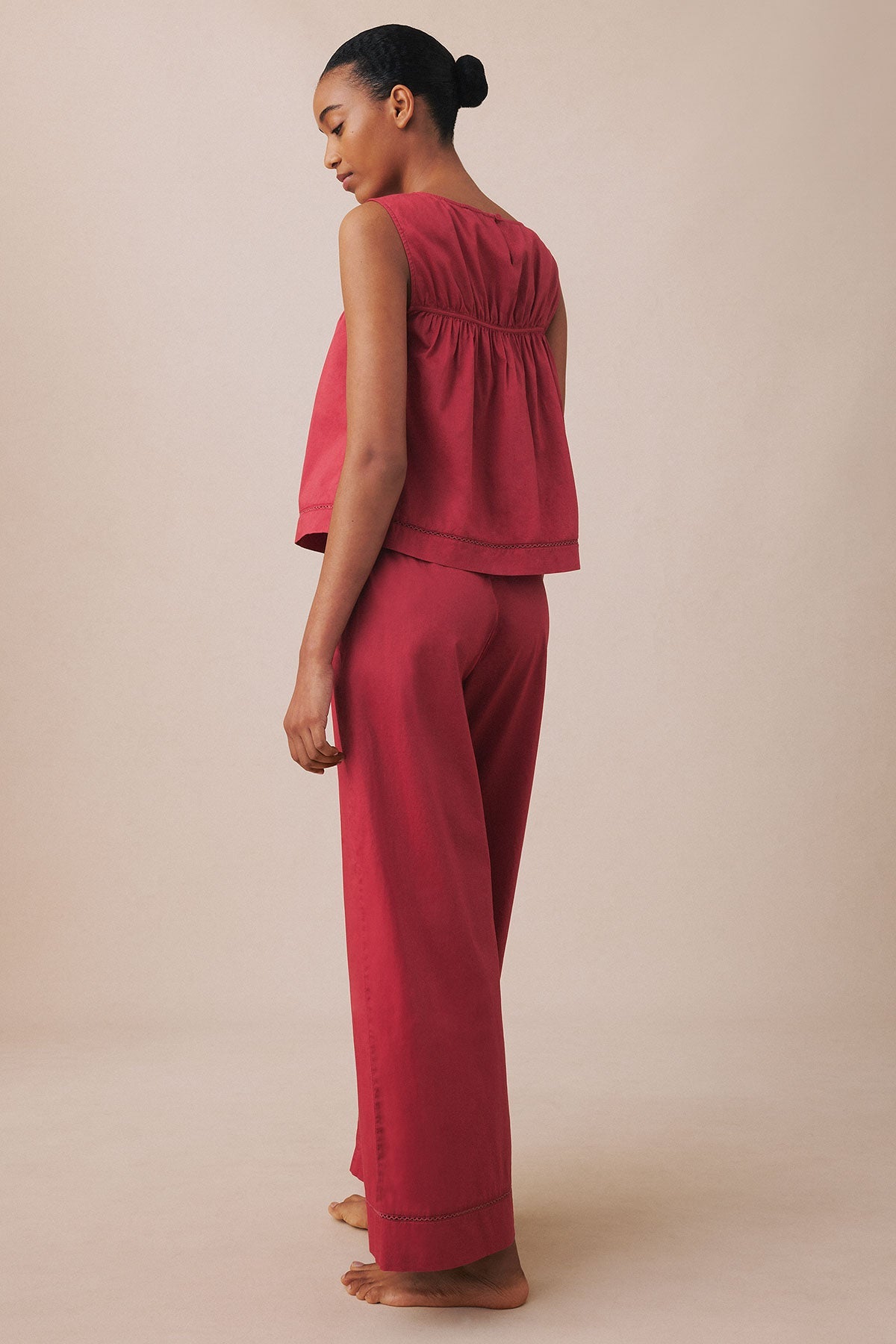 Celeste Tank-Long Set in Bordeaux
