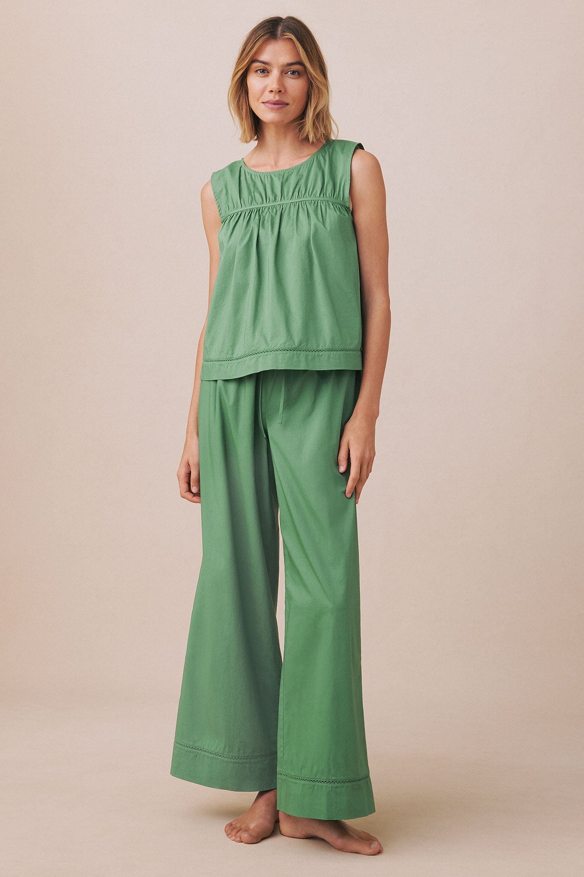 Celeste Tank-Long Set in Comfrey