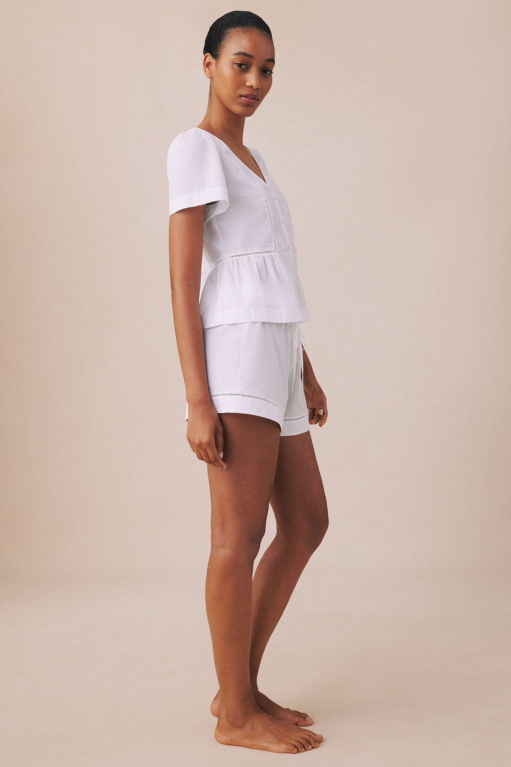 Celeste Shorts Set in White