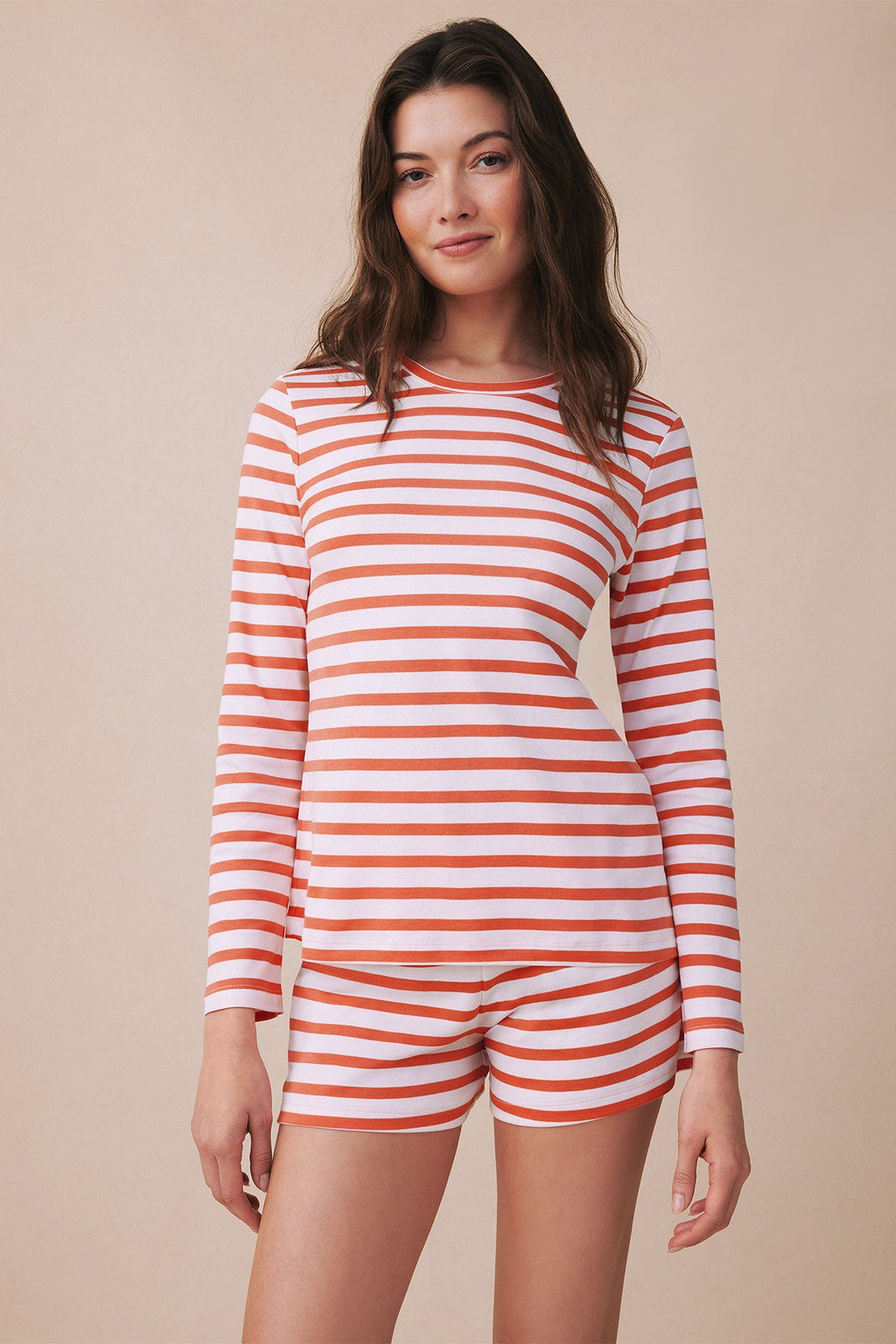 Pima Crew Long-Short Set in Terrace Hull Stripe