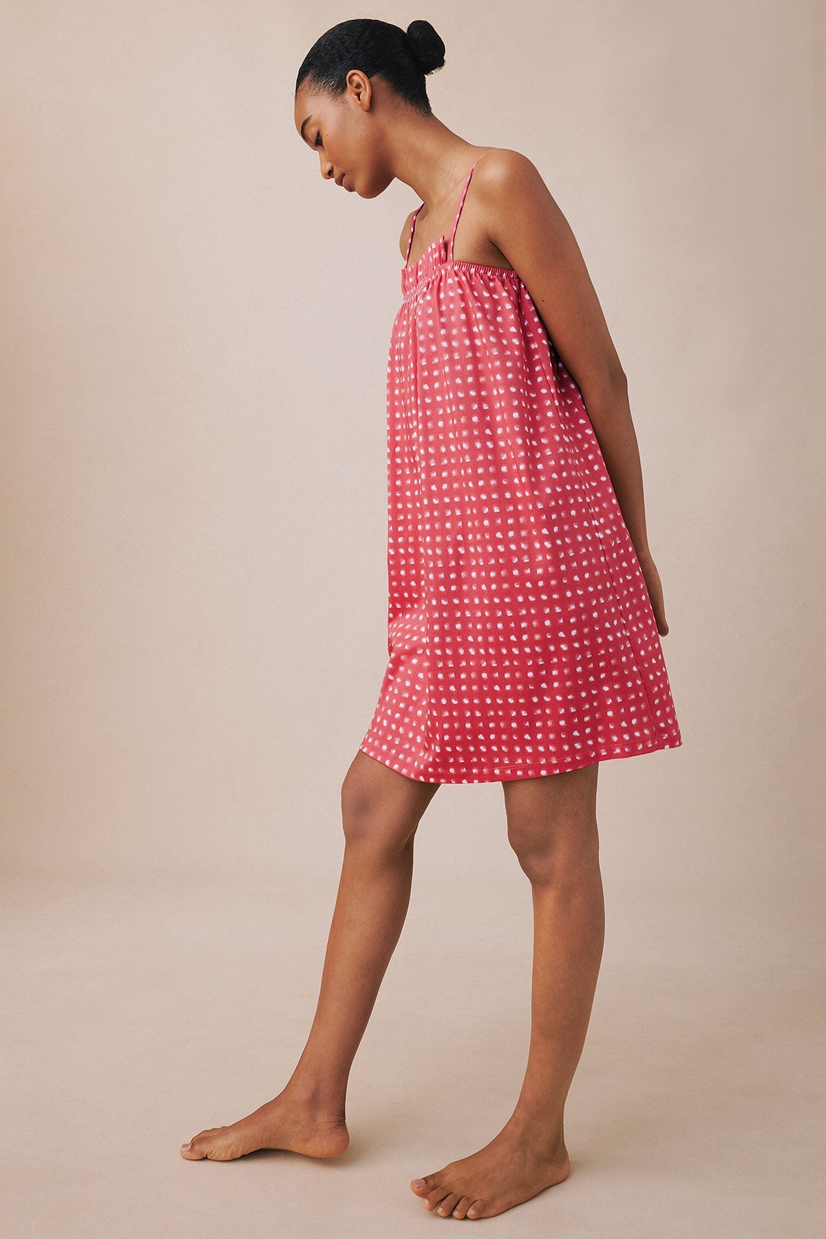 Pima Ruffle Nightgown in Terrace Brushed Check
