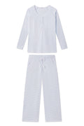 Pima Maternity Wide Leg Pajama Set in French Blue