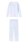 Pima Crew Long-Long Set in Baltic Blue