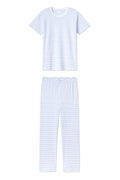 Pima Crew Short-Long Set in Baltic Blue