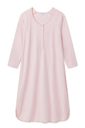 Pima Maternity Long Sleeve Nightgown in English Rose Stripe
