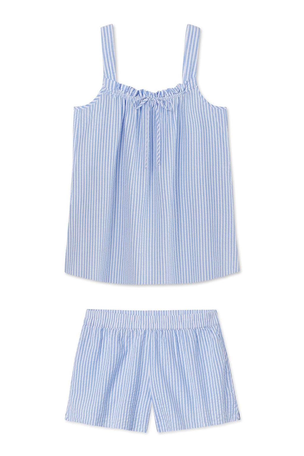Alice Shorts Set in Blue Seersucker