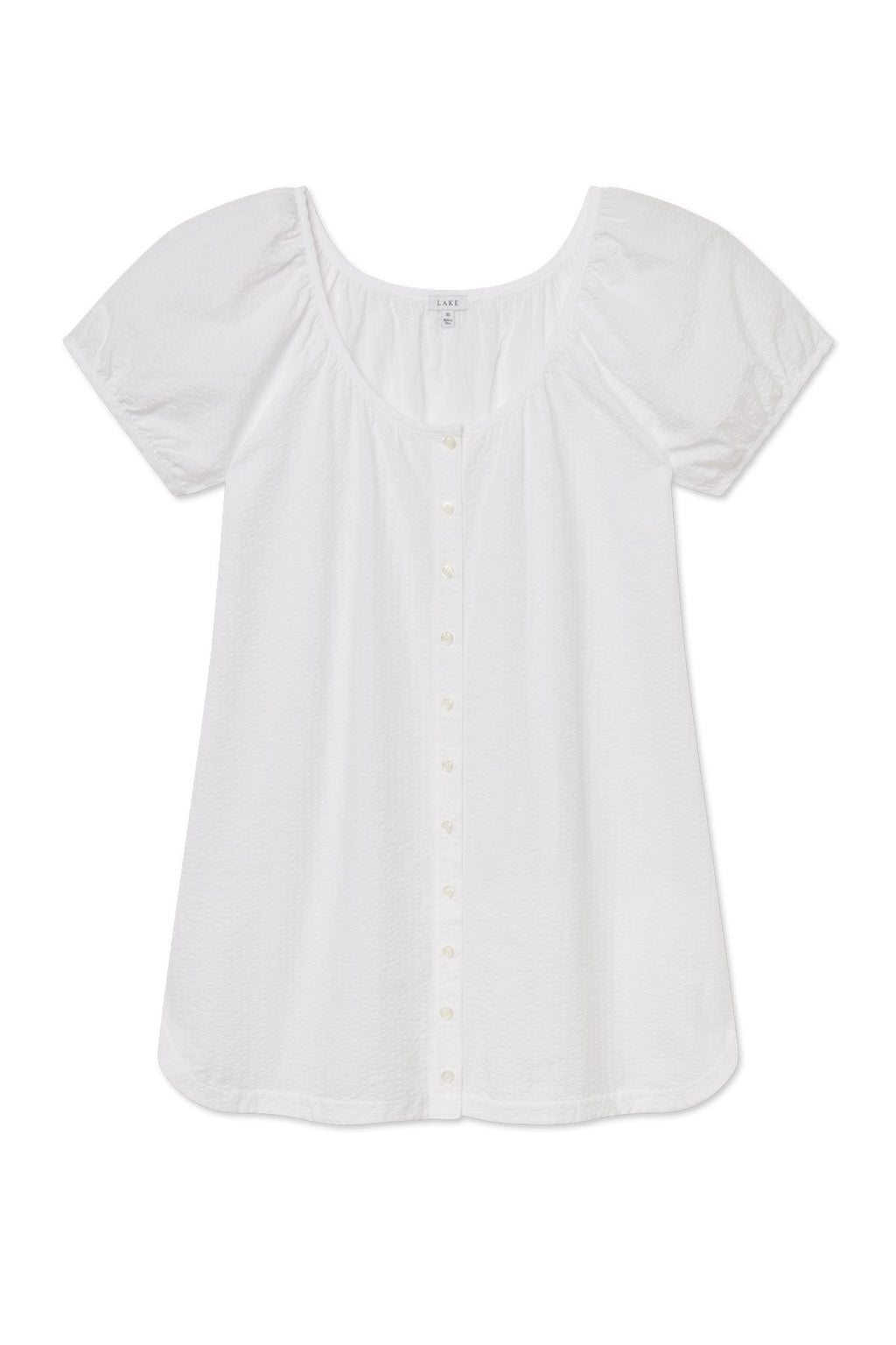 Charlie Nightgown in White Seersucker