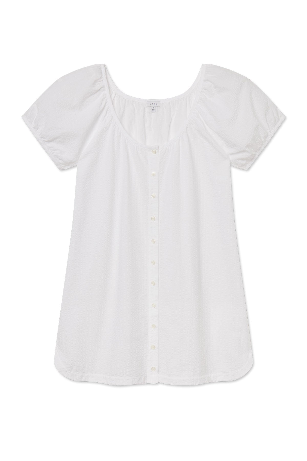 Charlie Nightgown in White Seersucker