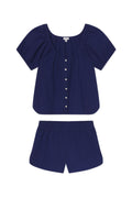 Charlie Shorts Set in Blue Depths Seersucker