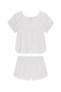 Charlie Shorts Set in White Seersucker