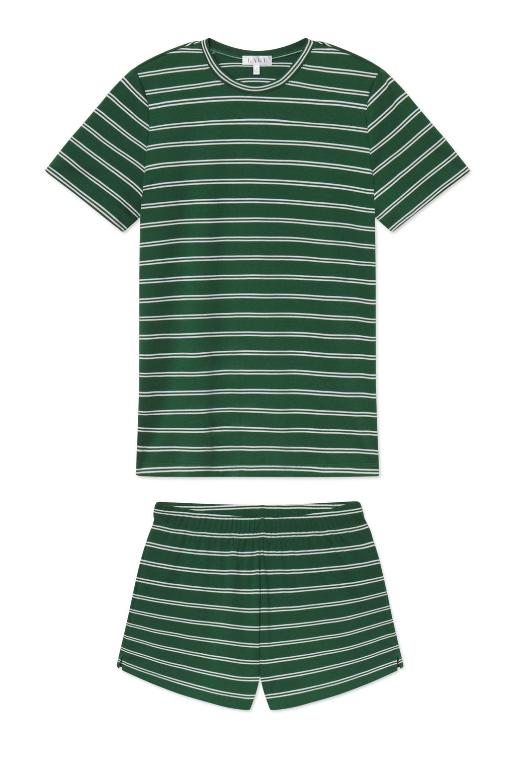 Pima Crew Shorts Set in Eden Tidal Stripe