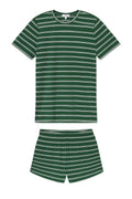 Pima Crew Shorts Set in Eden Tidal Stripe