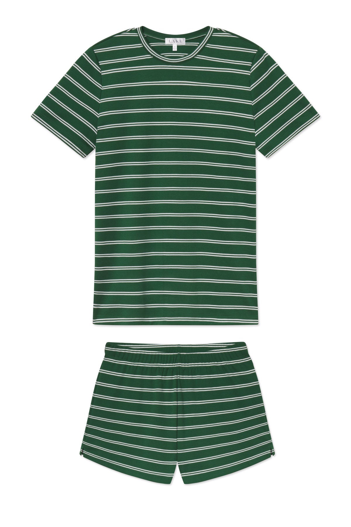 Pima Crew Shorts Set in Eden Tidal Stripe
