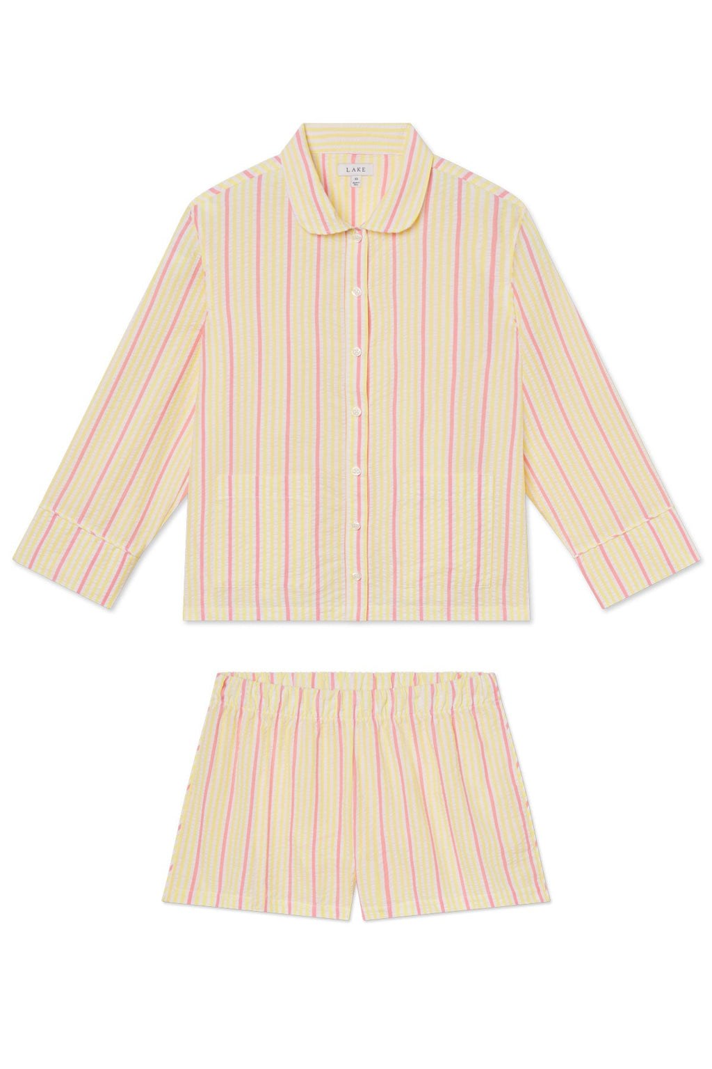 Georgie Pocket Shorts Set in Zest Coastline Seersucker