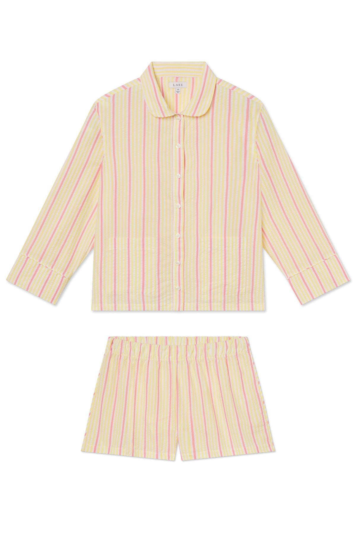 Georgie Pocket Shorts Set in Zest Coastline Seersucker