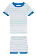 Kids Shorts Set in Salt Spray Anchor Stripe