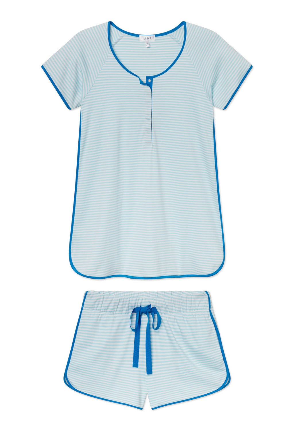 Pima Maternity Shorts Set in Salt Spray Heritage Stripe