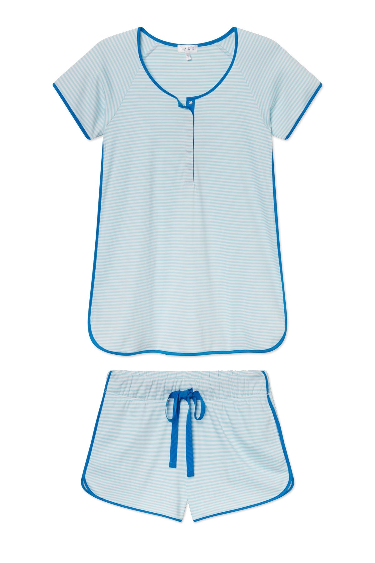 Pima Maternity Shorts Set in Salt Spray Heritage Stripe