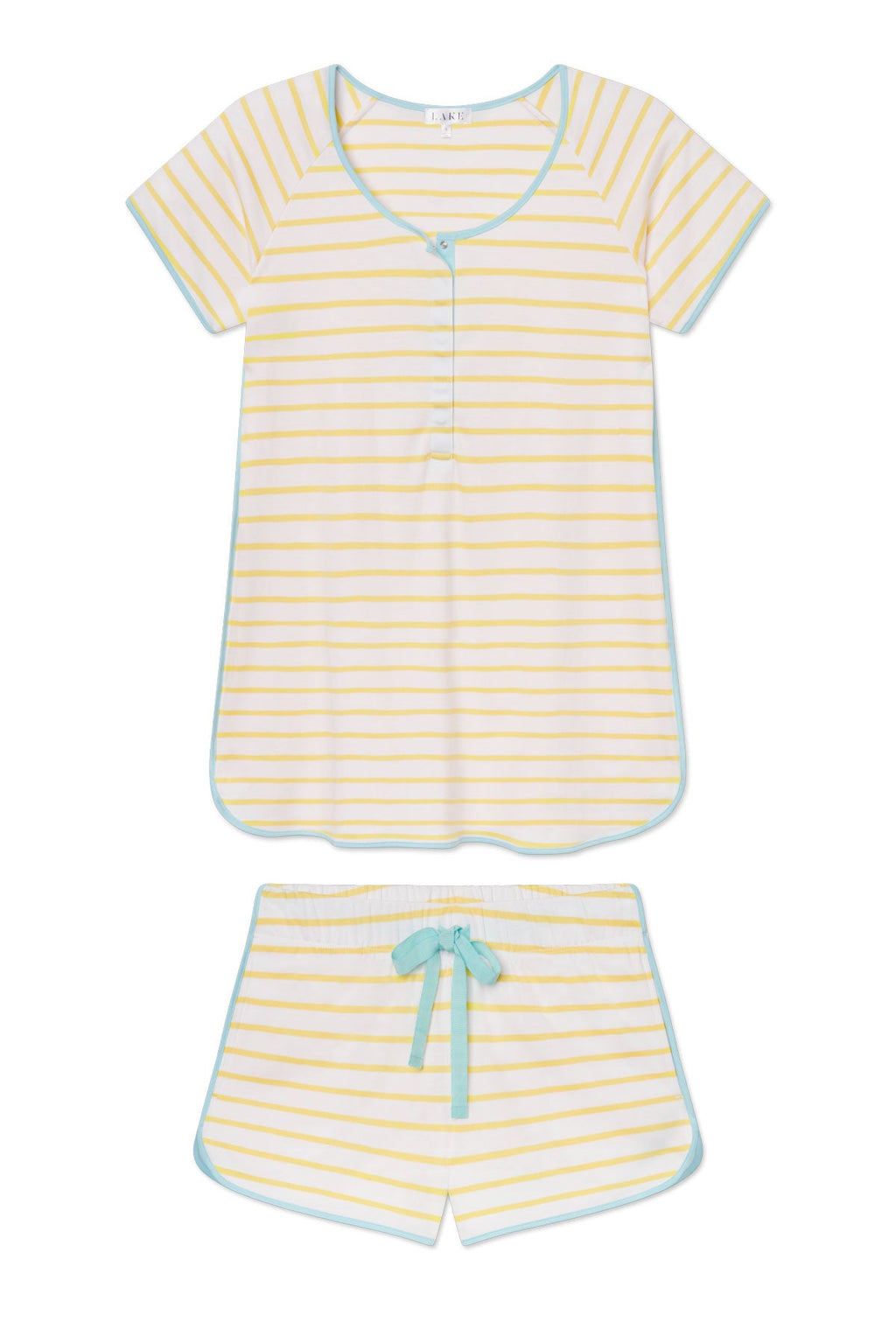 Pima Maternity Shorts Set in Zest Anchor Stripe