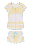 Pima Maternity Shorts Set in Zest Anchor Stripe