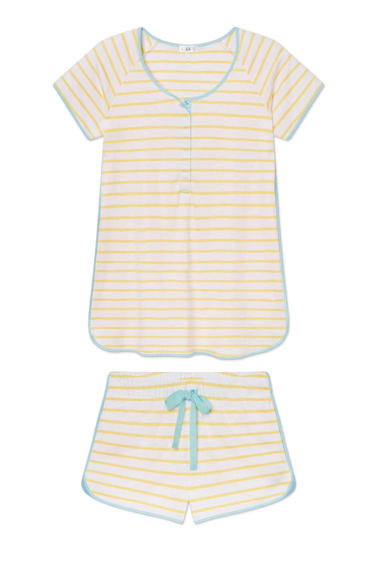Pima Maternity Shorts Set in Zest Anchor Stripe