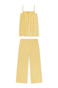 Pima Ruffle Pants Set in Zest Tidal Stripe
