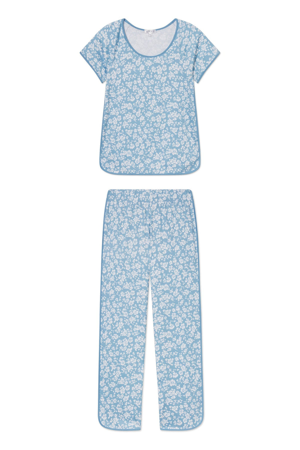 Pima Short-Long Set in Serene Blue Anemones