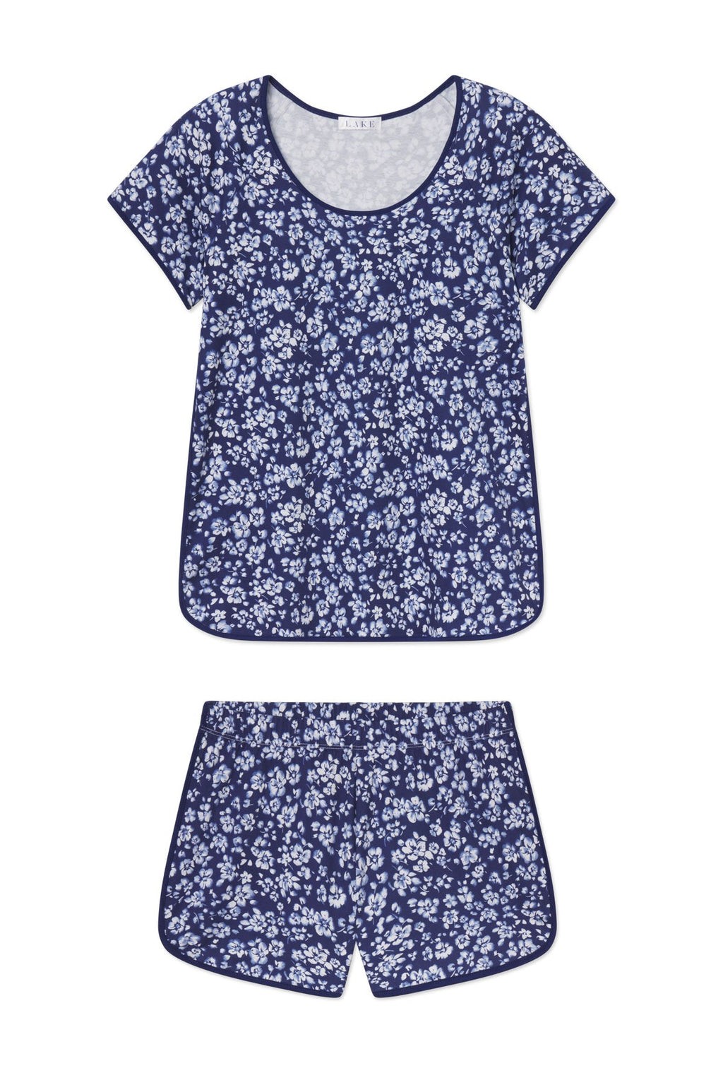 Pima Shorts Set in Blue Depths Anemones