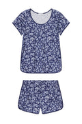 Pima Shorts Set in Blue Depths Anemones