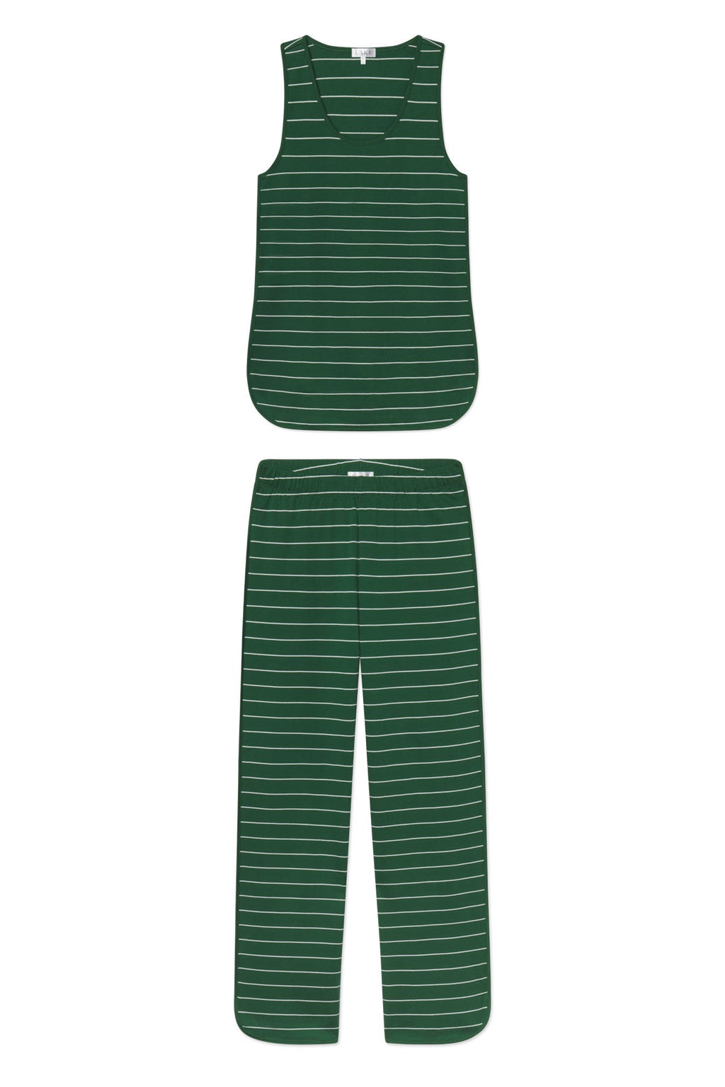 Pima Tank-Long Set in Eden Boating Stripe