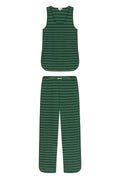 Pima Tank-Long Set in Eden Boating Stripe