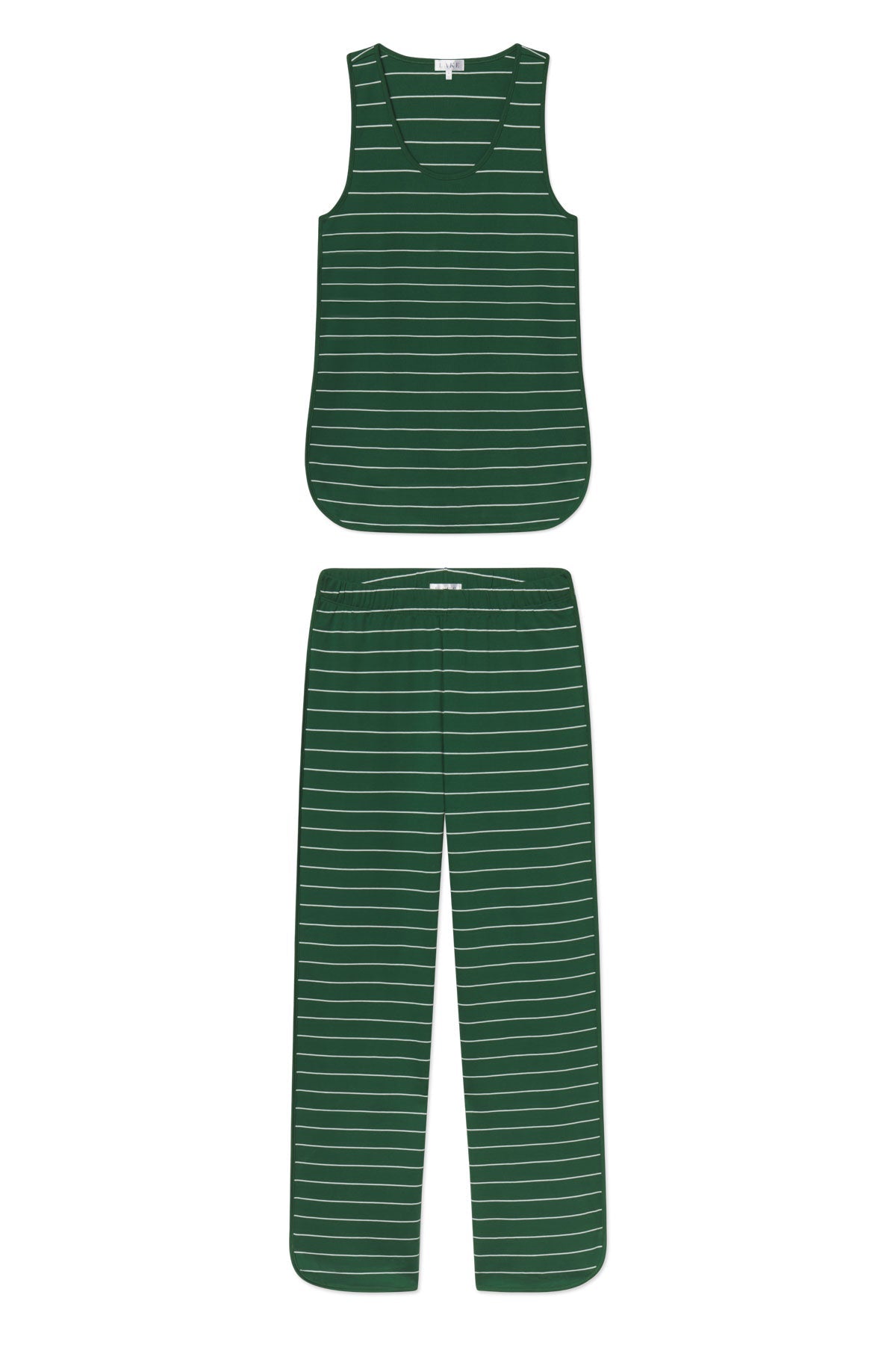 Pima Tank-Long Set in Eden Boating Stripe