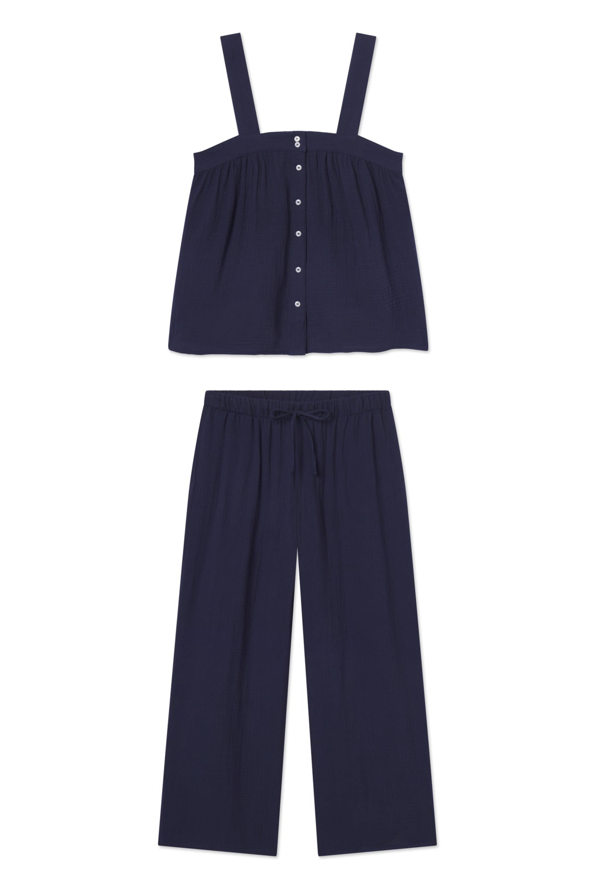 Hamptons Pants Set in English Navy Gauze